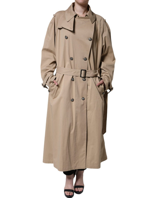 Dolce & Gabbana Khaki Double Breasted Trench Coat Jacket - Sandy Store ByNet