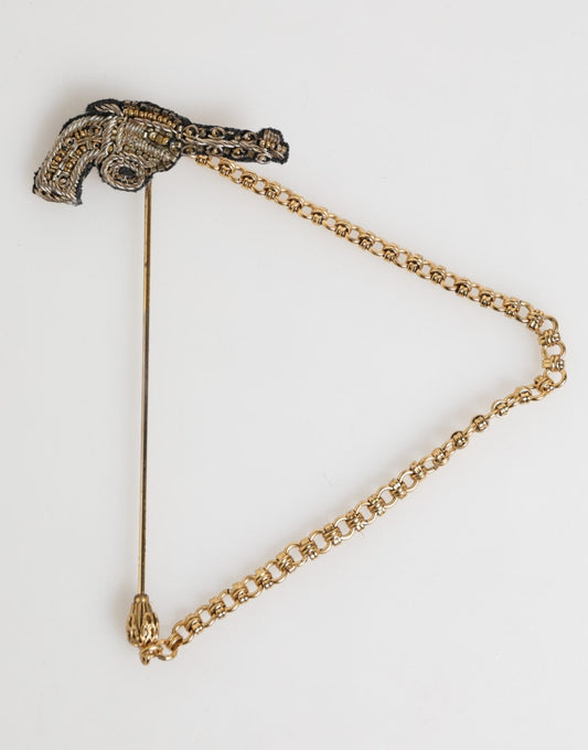 Dolce & Gabbana Lapel Pin Brass Copper Revolver Men Accessories Brooch – par Dolce & Gabbana | Disponible sur Sandy Store ByNet