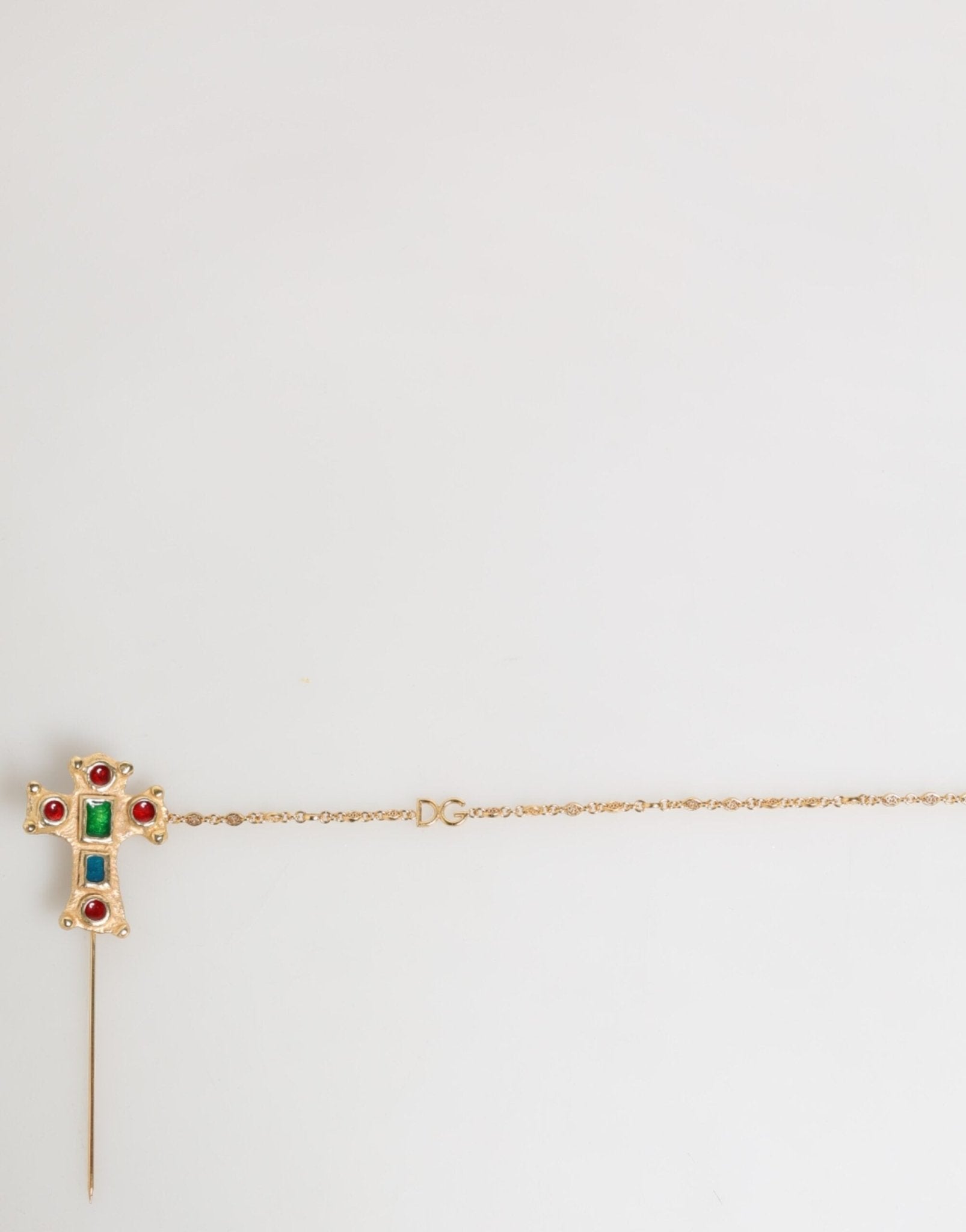 Dolce & Gabbana Lapel Pin Cross Logo Gold Chain Mens Accessories Brooch – par Dolce & Gabbana | Disponible sur Sandy Store ByNet