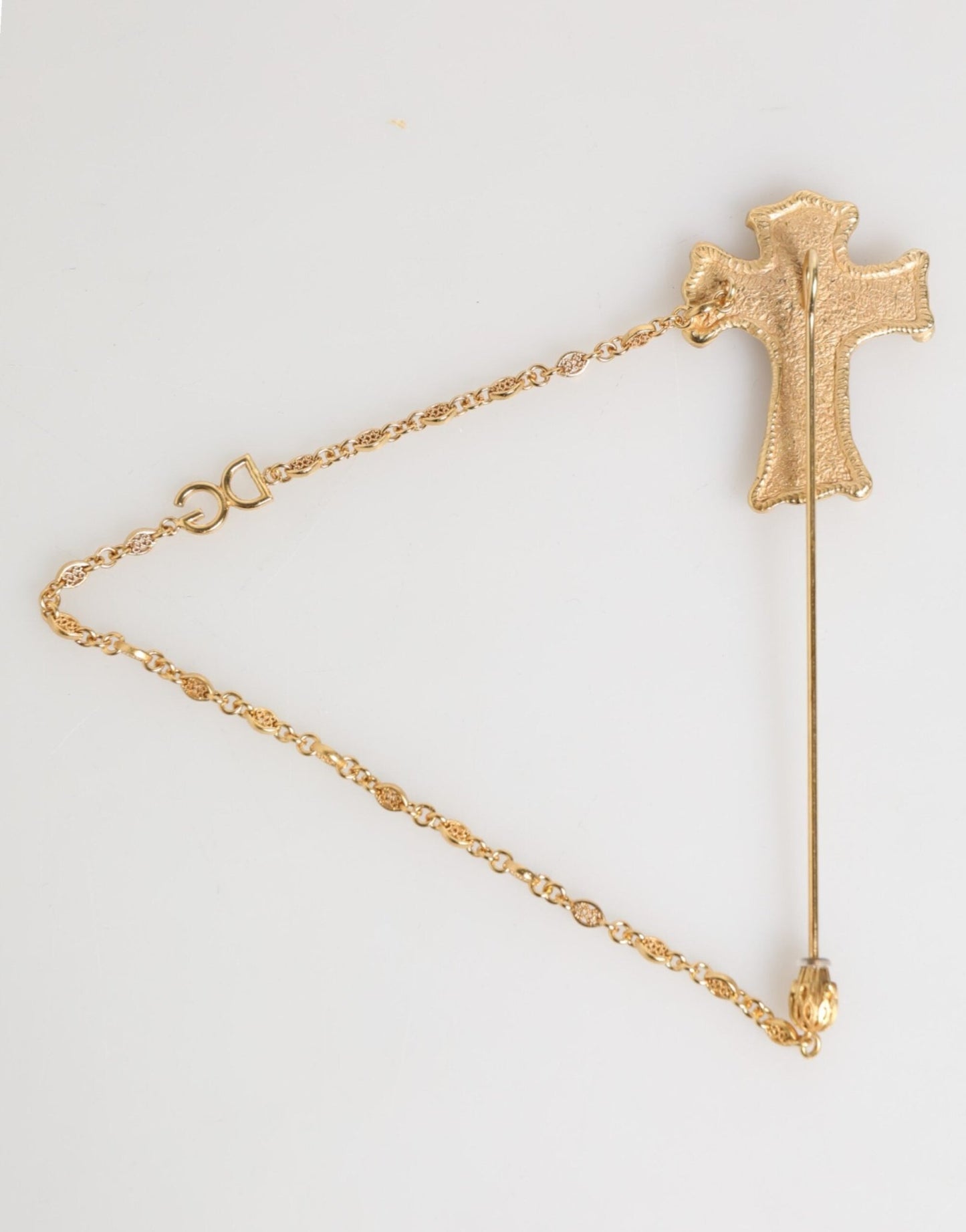 Dolce & Gabbana Lapel Pin Cross Logo Gold Chain Mens Accessories Brooch – par Dolce & Gabbana | Disponible sur Sandy Store ByNet
