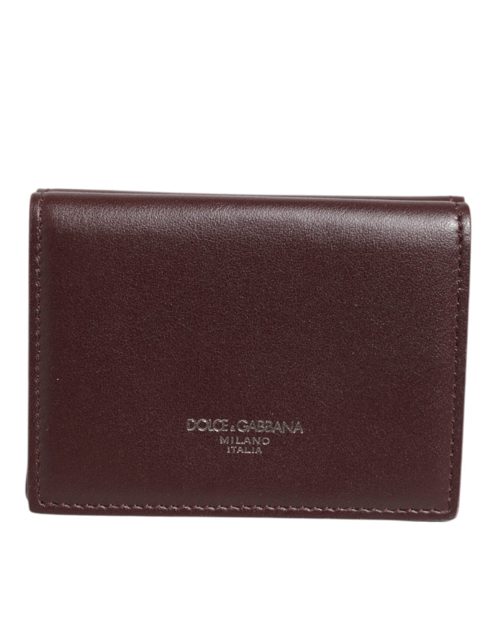 Dolce & Gabbana Leather Embossed Logo Trifold Men Card Holder Dark Brown – par Dolce & Gabbana | Disponible sur Sandy Store ByNet