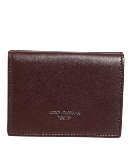 Dolce & Gabbana Leather Embossed Logo Trifold Men Card Holder Dark Brown – par Dolce & Gabbana | Disponible sur Sandy Store ByNet