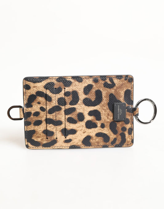 Dolce & Gabbana Leopard Print Leather Embossed Lanyard Card Holder Wallet – par Dolce & Gabbana | Disponible sur Sandy Store ByNet