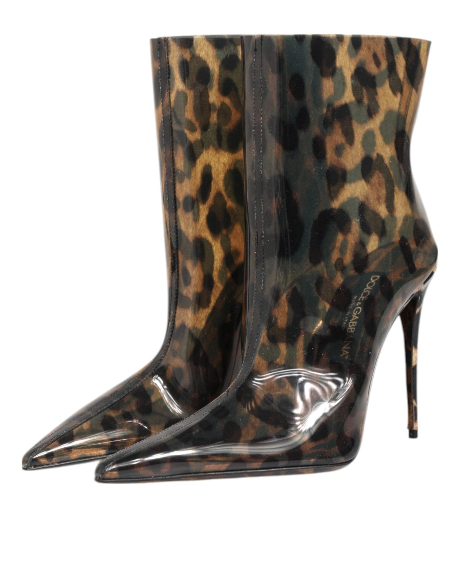 Dolce & Gabbana Leopard Print PVC Pointed Toe Boots Shoes – EU39/US8.5 par Dolce & Gabbana | Disponible sur Sandy Store ByNet