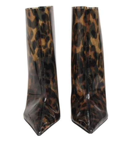 Dolce & Gabbana Leopard Print PVC Pointed Toe Boots Shoes – EU39/US8.5 par Dolce & Gabbana | Disponible sur Sandy Store ByNet