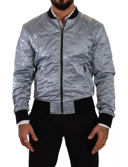 Dolce & Gabbana Light Blue Bomber Coat Men Jacket – IT50 | L par Dolce & Gabbana | Disponible sur Sandy Store ByNet