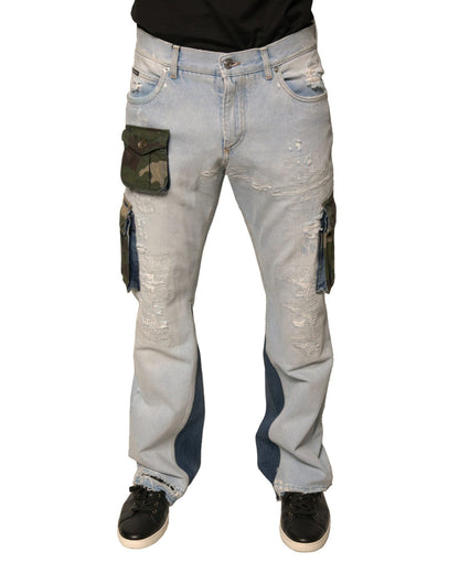 Dolce & Gabbana Light Blue Cotton Cargo Straight Denim Jeans – IT48 | M par Dolce & Gabbana | Disponible sur Sandy Store ByNet