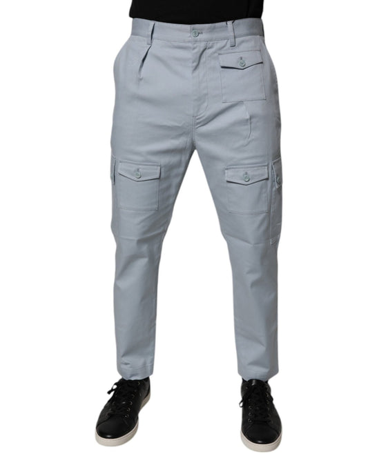 Dolce & Gabbana Light Blue Cotton Cargo Tapered Pants – IT48 | M par Dolce & Gabbana | Disponible sur Sandy Store ByNet