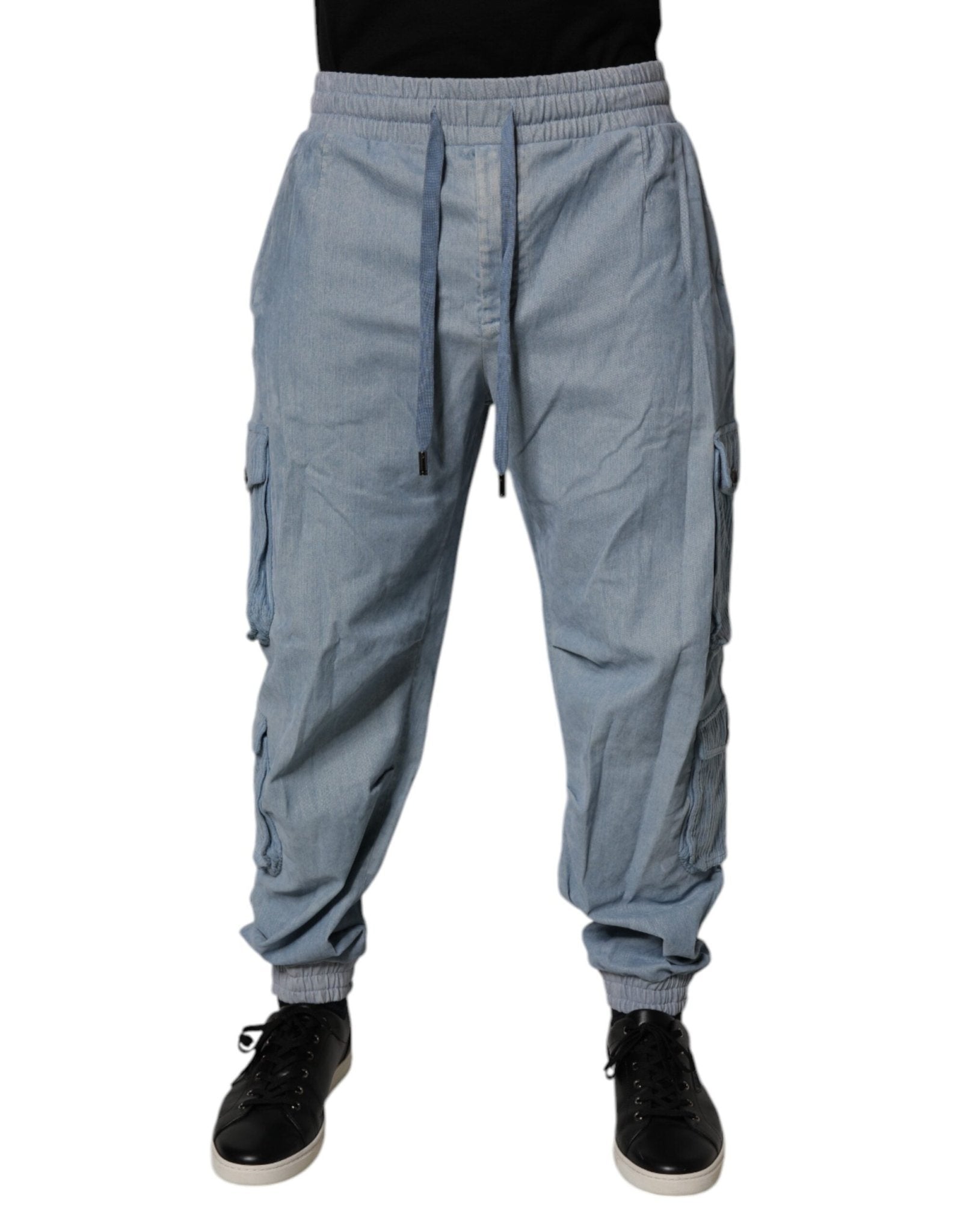 Dolce & Gabbana Light Blue Cotton Jogger Cargo Men Denim Pants – IT50 | L par Dolce & Gabbana | Disponible sur Sandy Store ByNet