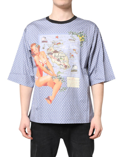 Dolce & Gabbana Light Blue Graphic Print Short Sleeve T-shirt – IT50 | L par Dolce & Gabbana | Disponible sur Sandy Store ByNet