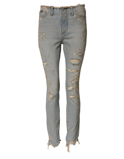 Dolce & Gabbana Light Blue High Waist Skinny Denim Jeans – IT40|S par Dolce & Gabbana | Disponible sur Sandy Store ByNet
