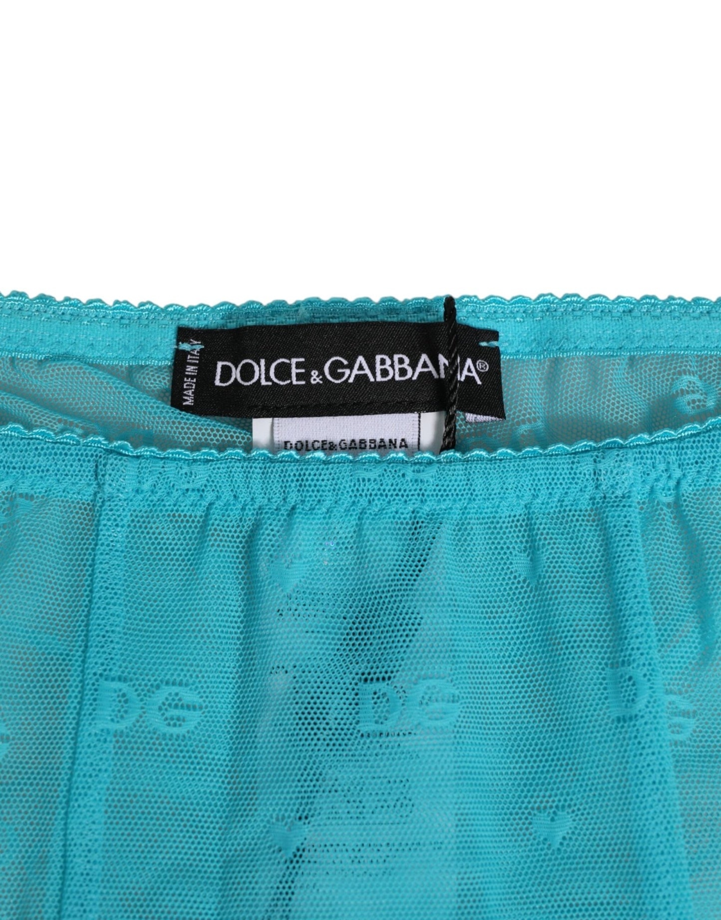 Dolce & Gabbana Light Blue Logo Lace Tight Midi Trouser Underwear – IT2 | S par Dolce & Gabbana | Disponible sur Sandy Store ByNet