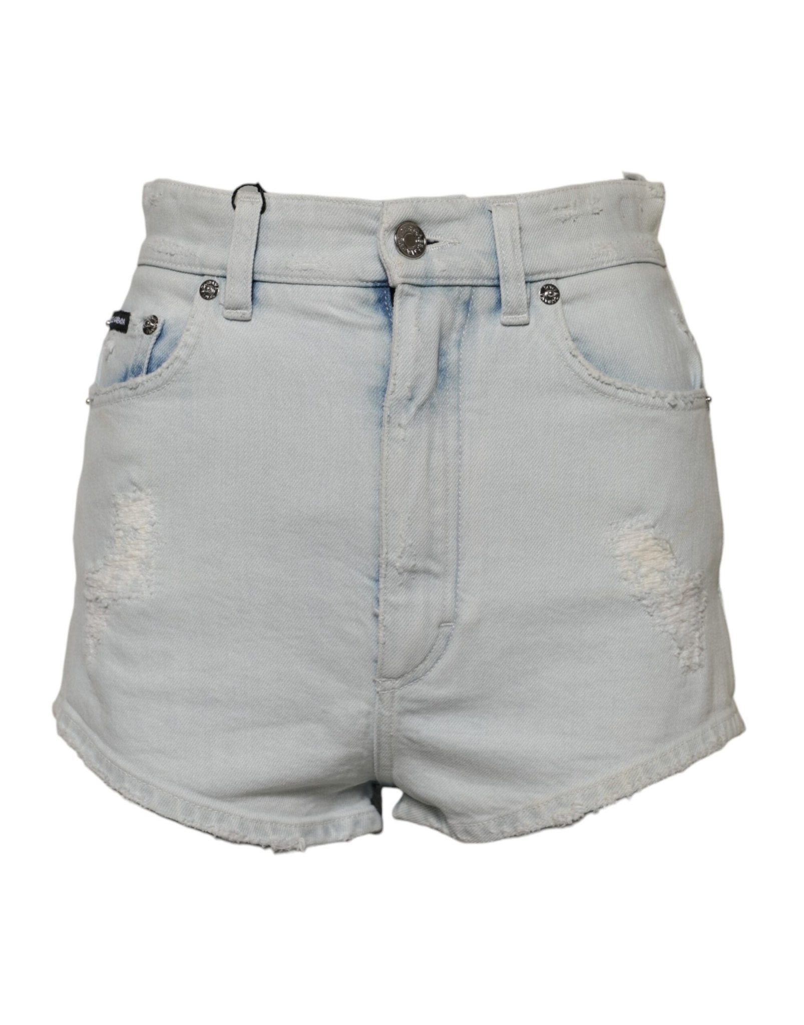 Dolce & Gabbana Light Blue Washed Denim Cotton Hot Pants Shorts – IT40|S par Dolce & Gabbana | Disponible sur Sandy Store ByNet