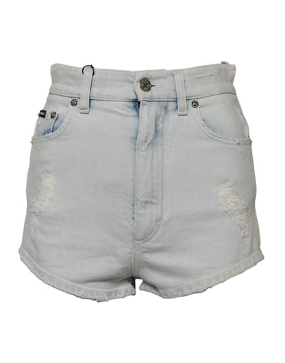 Dolce & Gabbana Light Blue Washed Denim Cotton Hot Pants Shorts – IT40|S par Dolce & Gabbana | Disponible sur Sandy Store ByNet