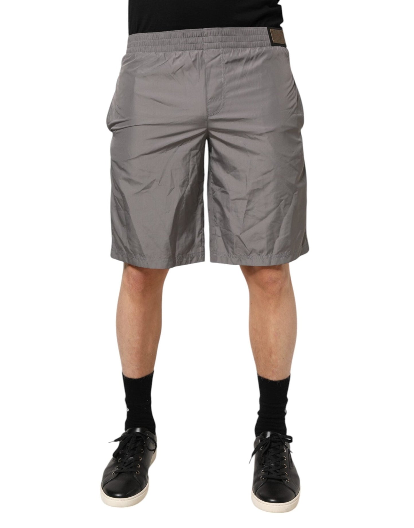 Dolce & Gabbana Light Gray Nylon Elastic Waist Shorts Swimwear – IT3 | XS par Dolce & Gabbana | Disponible sur Sandy Store ByNet
