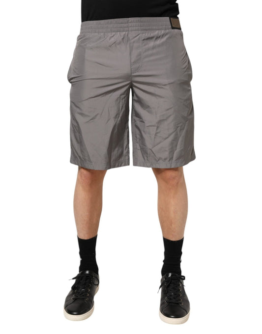 Dolce & Gabbana Light Gray Nylon Elastic Waist Shorts Swimwear – IT3 | XS par Dolce & Gabbana | Disponible sur Sandy Store ByNet