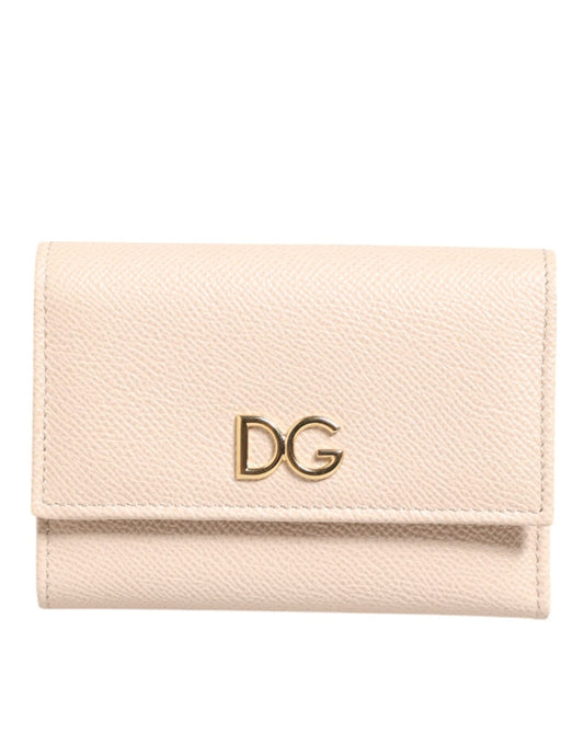 Dolce & Gabbana Light Pink Calf Leather DG Logo French Flap Wallet – par Dolce & Gabbana | Disponible sur Sandy Store ByNet