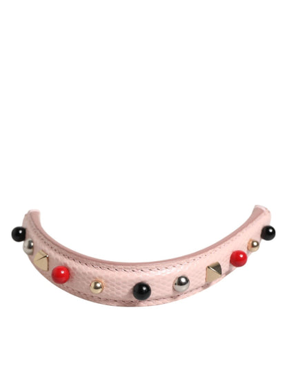 Dolce & Gabbana Light Pink Embellished Leather Bag Handle Shoulder Strap – par Dolce & Gabbana | Disponible sur Sandy Store ByNet