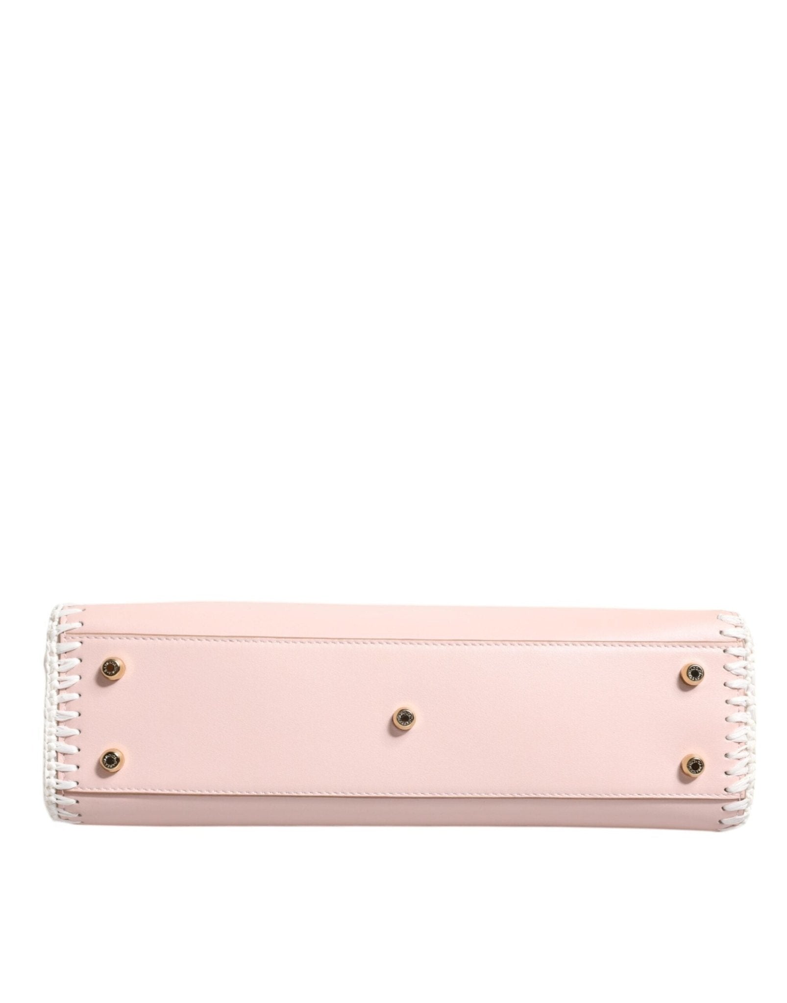 Dolce & Gabbana Light Pink Logo Plaque Soft Leather Strap Crossbody Bag - Sandy Store ByNet