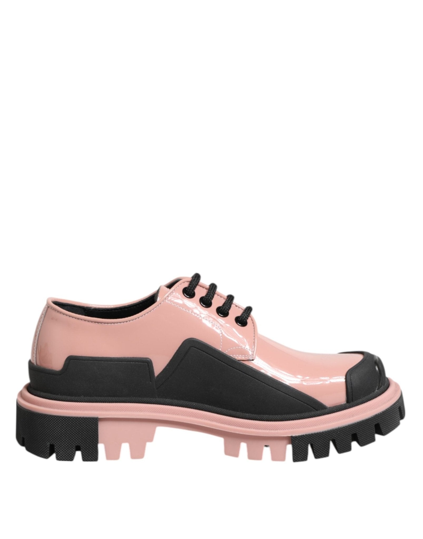 Dolce & Gabbana Light Powder Pink Black Leather Lace - Up Shoes – EU36.5/US6 par Dolce & Gabbana | Disponible sur Sandy Store ByNet