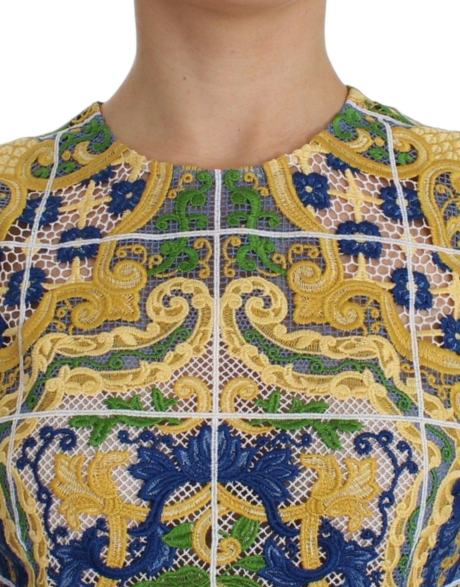 Dolce & Gabbana Majolica Embroidered Sleeveless Elegance - Sandy Store ByNet