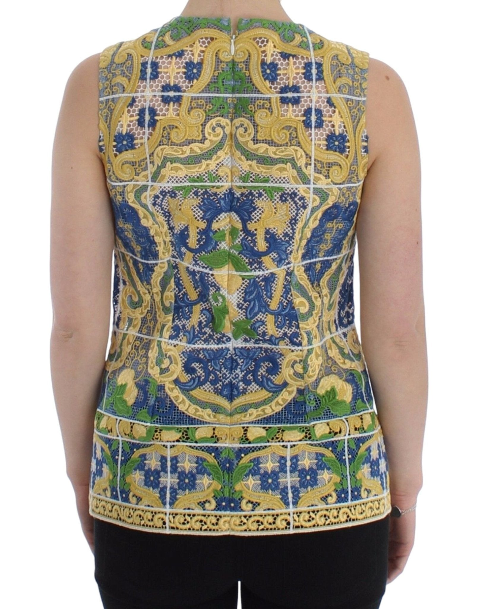 Dolce & Gabbana Majolica Embroidered Sleeveless Elegance - Sandy Store ByNet