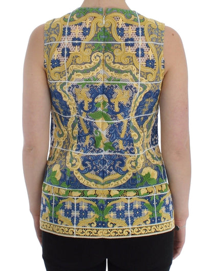 Dolce & Gabbana Majolica Embroidered Sleeveless Elegance - Sandy Store ByNet