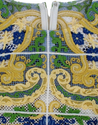 Dolce & Gabbana Majolica Embroidered Sleeveless Elegance - Sandy Store ByNet