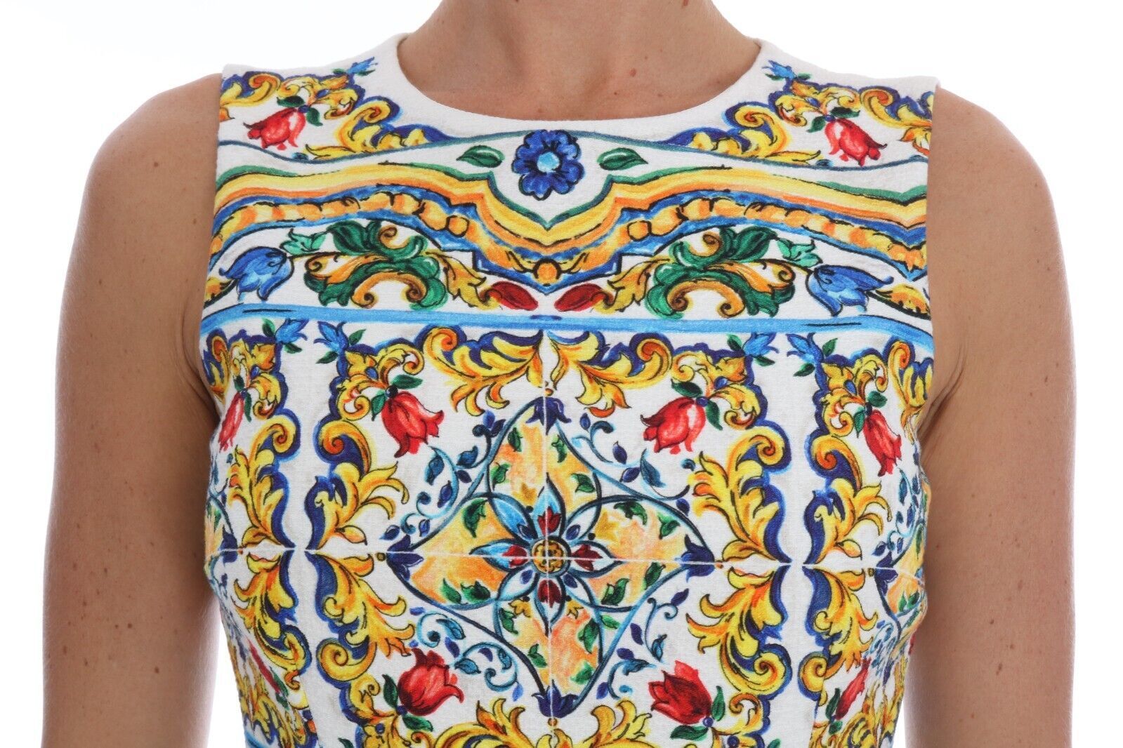 Dolce & Gabbana Majolica Print Midi Sheath Dress - Sandy Store ByNet