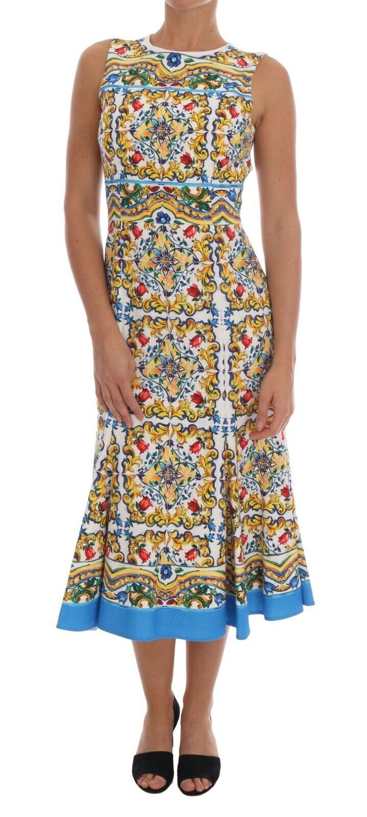 Dolce & Gabbana Majolica Print Midi Sheath Dress - Sandy Store ByNet
