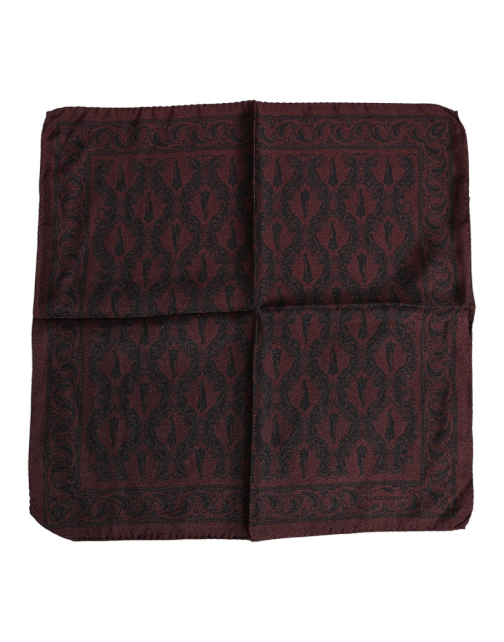 Dolce & Gabbana Maroon Black Printed Square Men Foulard Scarf – par Dolce & Gabbana | Disponible sur Sandy Store ByNet