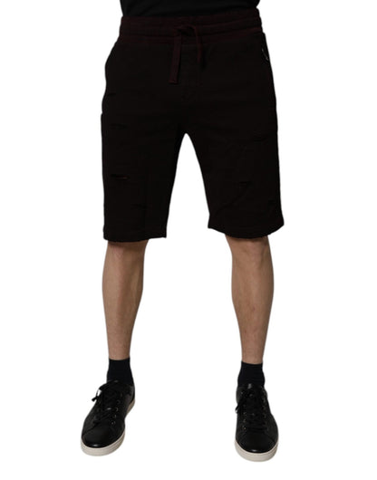 Dolce & Gabbana Maroon Cotton Sweatshorts Men Bermuda Shorts – IT46 | S par Dolce & Gabbana | Disponible sur Sandy Store ByNet