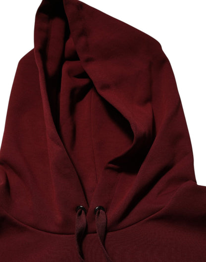 Dolce & Gabbana Maroon Embossed Logo Hooded Sweatshirt Sweater – L par Dolce & Gabbana | Disponible sur Sandy Store ByNet