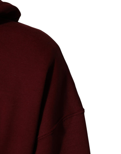 Dolce & Gabbana Maroon Embossed Logo Hooded Sweatshirt Sweater – L par Dolce & Gabbana | Disponible sur Sandy Store ByNet