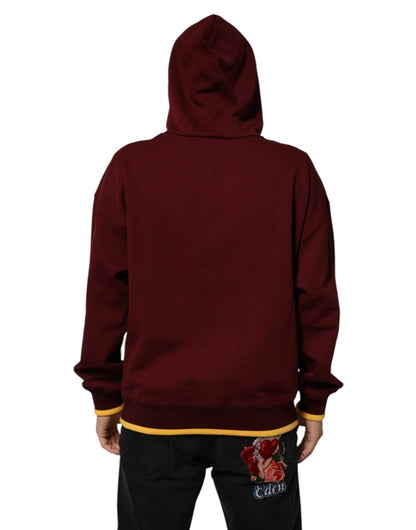 Dolce & Gabbana Maroon Embossed Logo Hooded Sweatshirt Sweater – L par Dolce & Gabbana | Disponible sur Sandy Store ByNet
