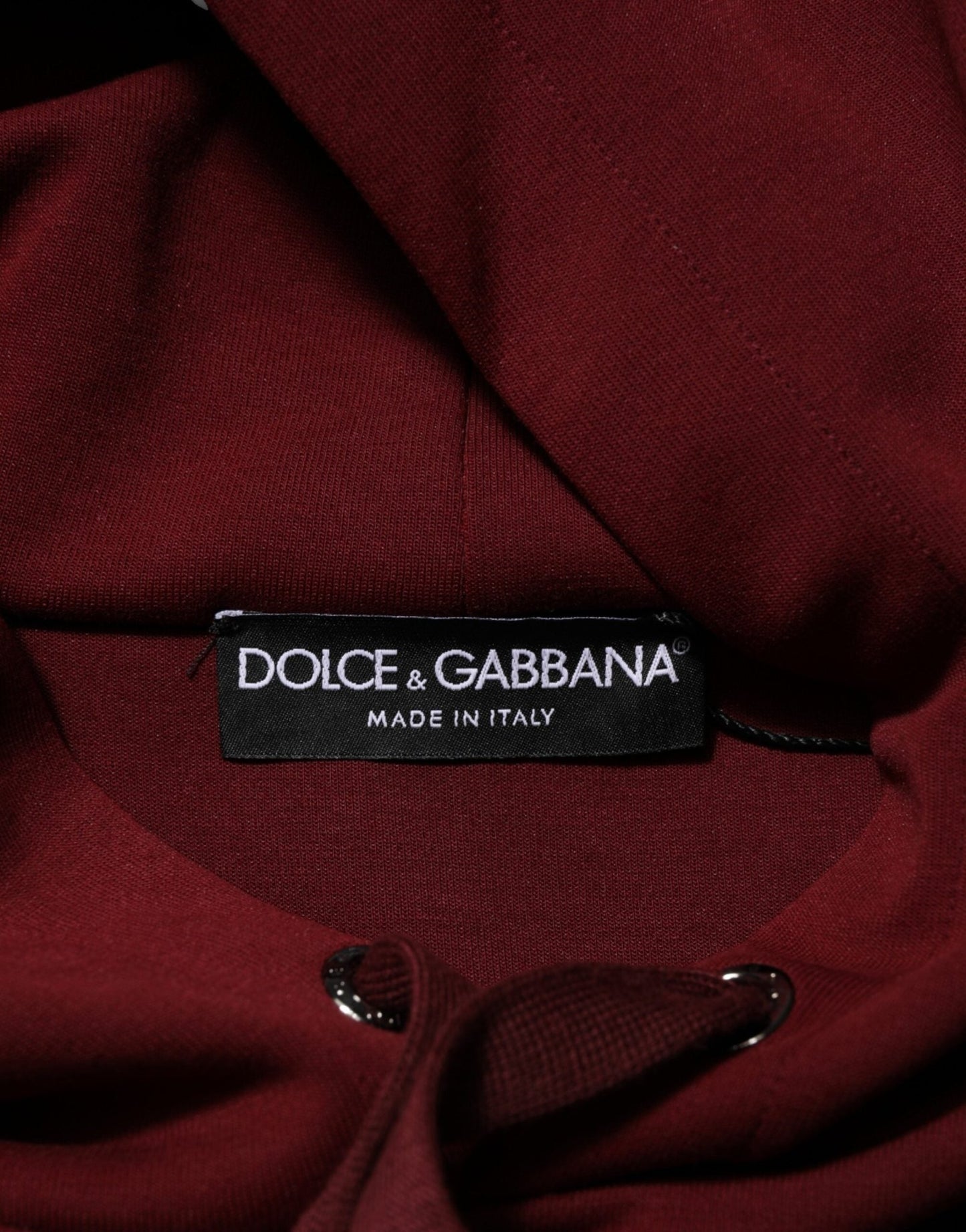 Dolce & Gabbana Maroon Embossed Logo Hooded Sweatshirt Sweater – L par Dolce & Gabbana | Disponible sur Sandy Store ByNet