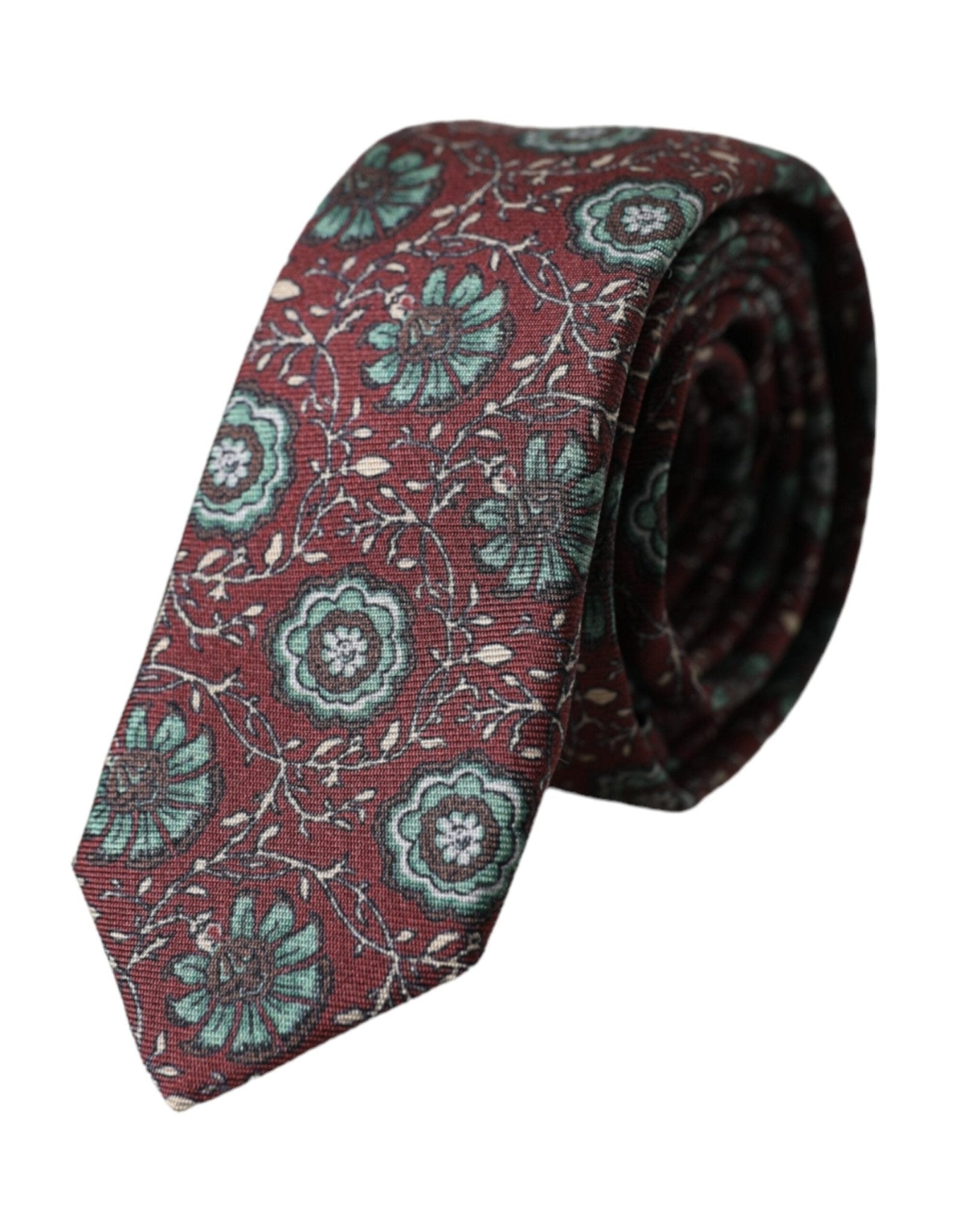 Dolce & Gabbana Maroon Floral 100% Silk Adjustable Men Tie – par Dolce & Gabbana | Disponible sur Sandy Store ByNet