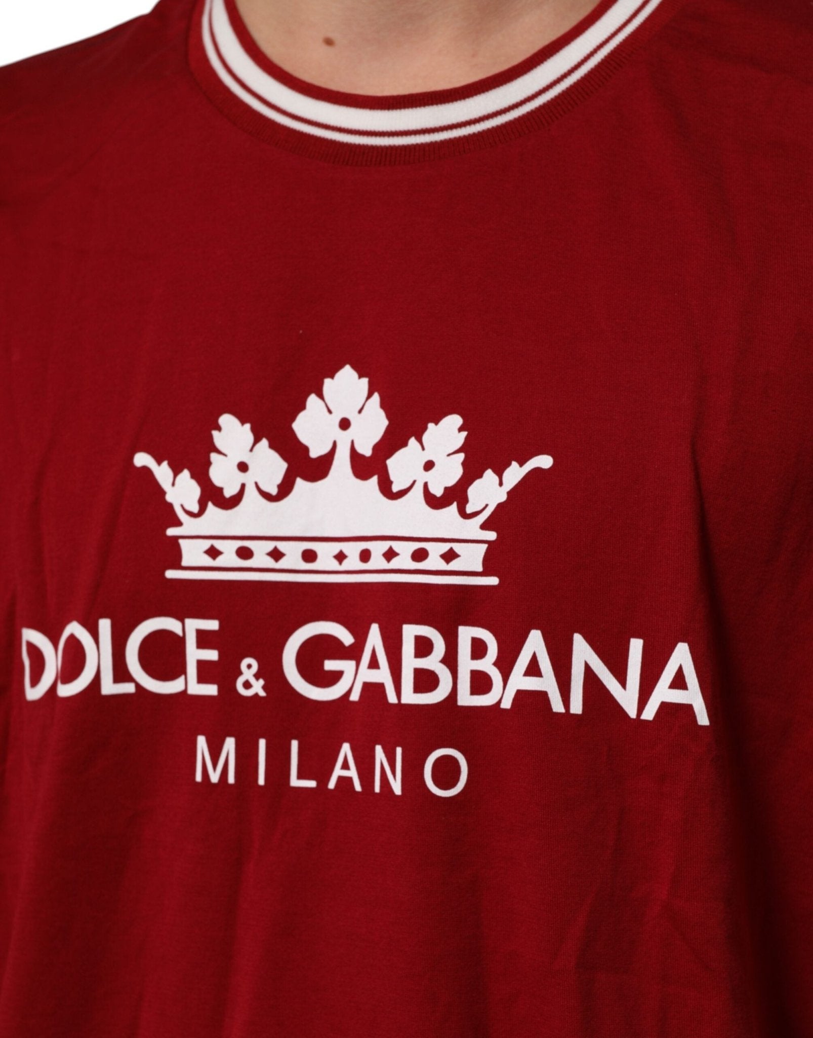 Dolce & Gabbana Maroon LogoCrown Cotton Half Sleeve T-shirt – IT56 | XXL par Dolce & Gabbana | Disponible sur Sandy Store ByNet