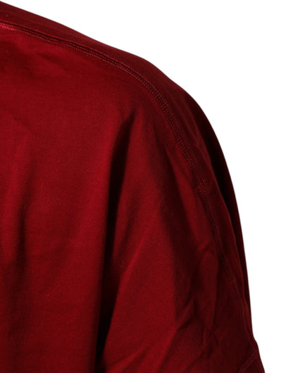 Dolce & Gabbana Maroon LogoCrown Cotton Half Sleeve T-shirt – IT56 | XXL par Dolce & Gabbana | Disponible sur Sandy Store ByNet