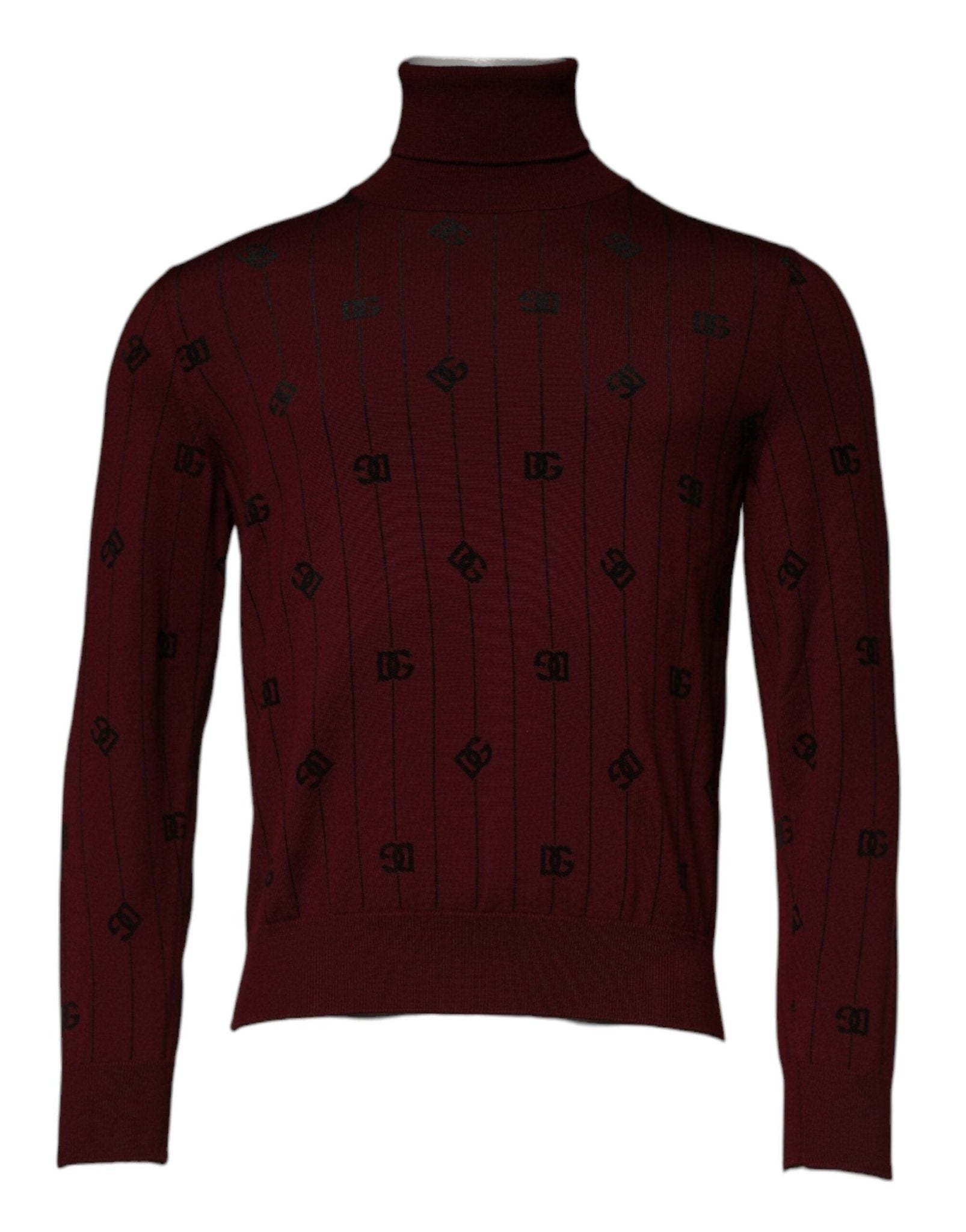 Dolce & Gabbana Maroon Monogram Turtleneck Pullover Sweater – IT48 | M par Dolce & Gabbana | Disponible sur Sandy Store ByNet