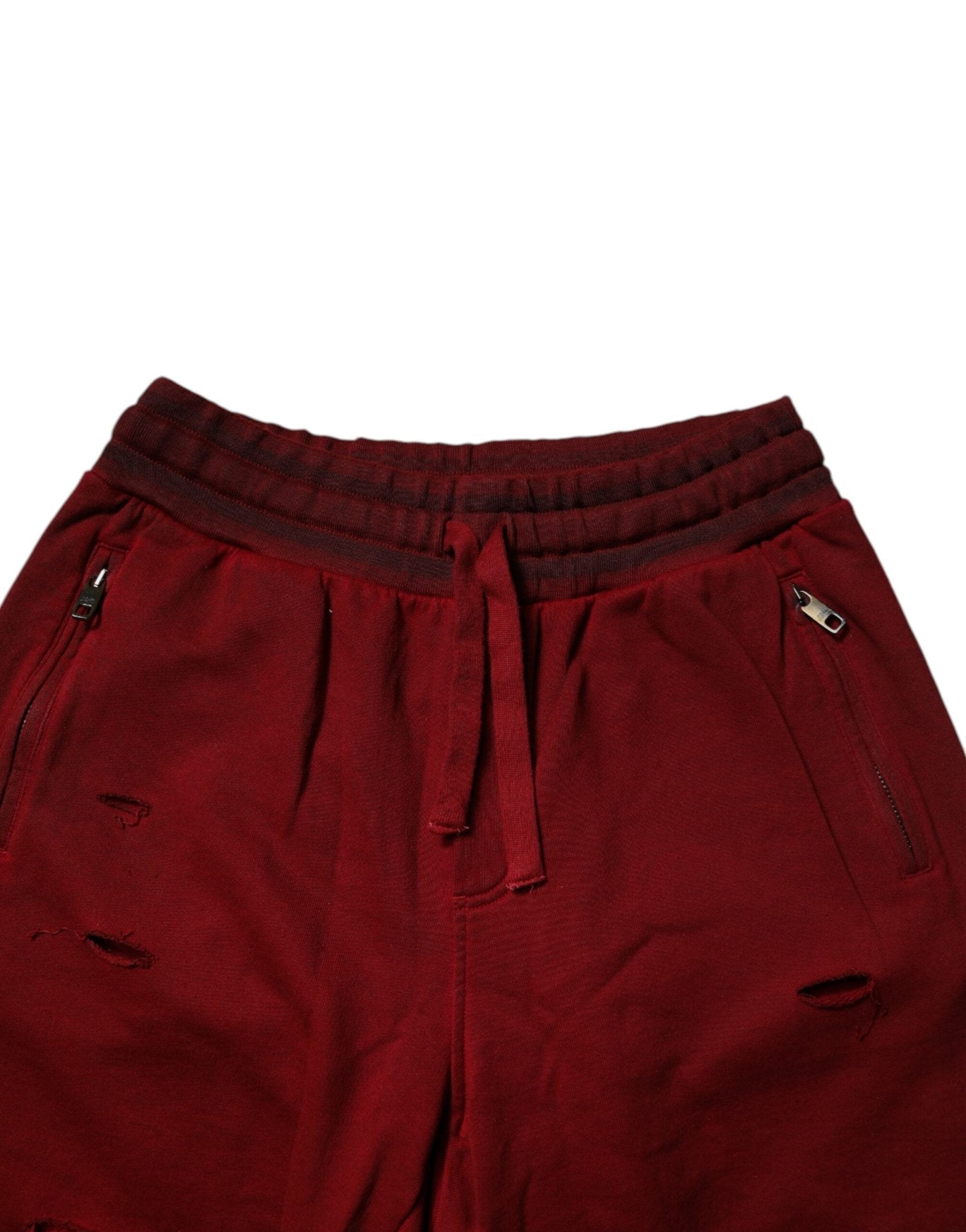 Dolce & Gabbana Maroon Rip Style Bermuda Sweatshorts Shorts - Sandy Store ByNet