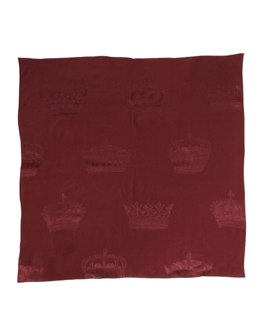 Dolce & Gabbana Maroon Silk Crown Square Men Foulard Scarf – par Dolce & Gabbana | Disponible sur Sandy Store ByNet