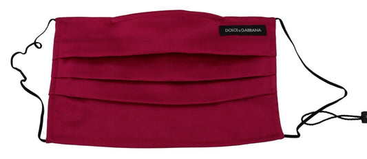 Dolce & Gabbana Maroon Silk Pleated Elastic Ear Strap One Size Face Mask – par Dolce & Gabbana | Disponible sur Sandy Store ByNet