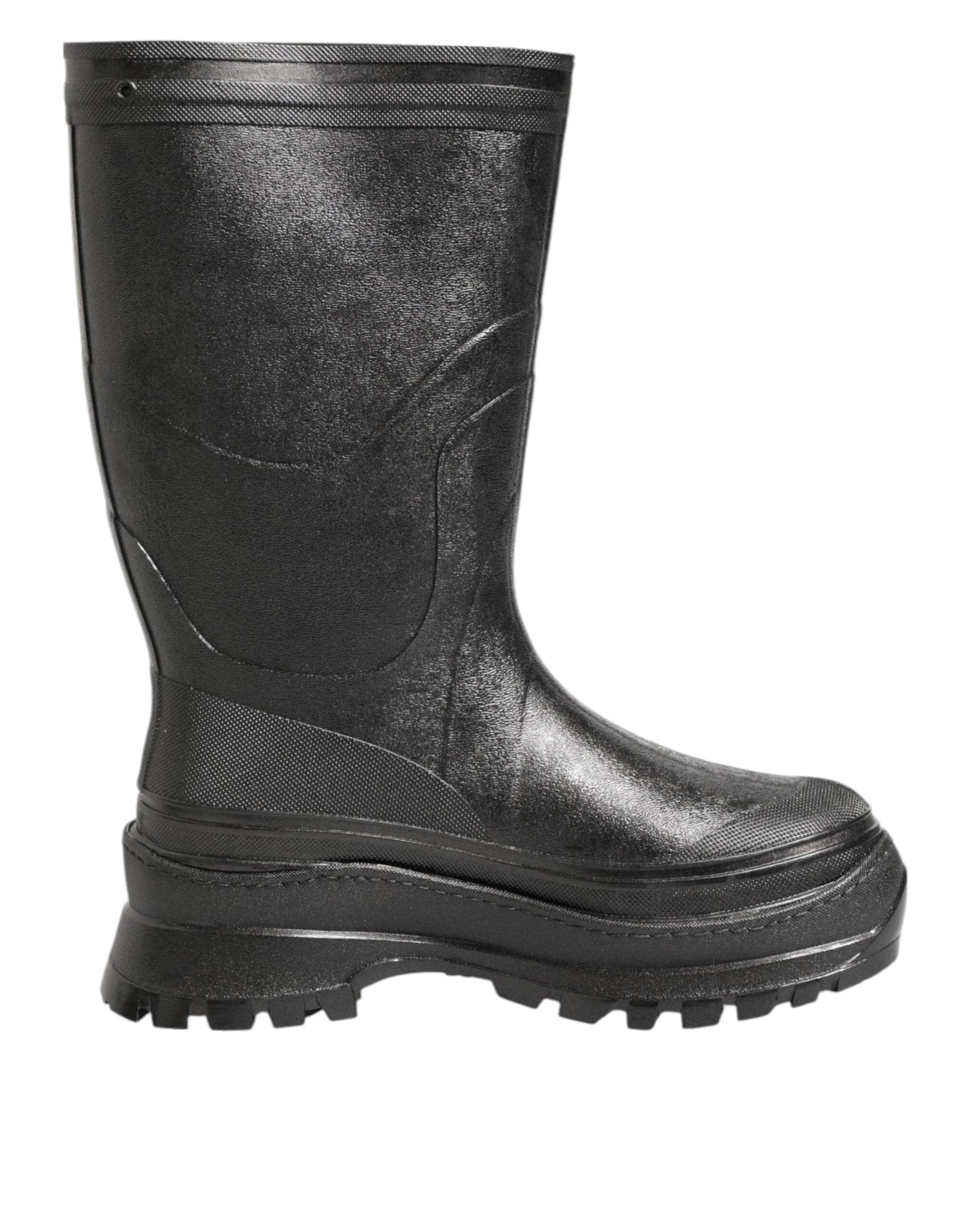 Dolce & Gabbana Metallic Black Pull On Rain Boots Men Shoes – EU42/US9 par Dolce & Gabbana | Disponible sur Sandy Store ByNet