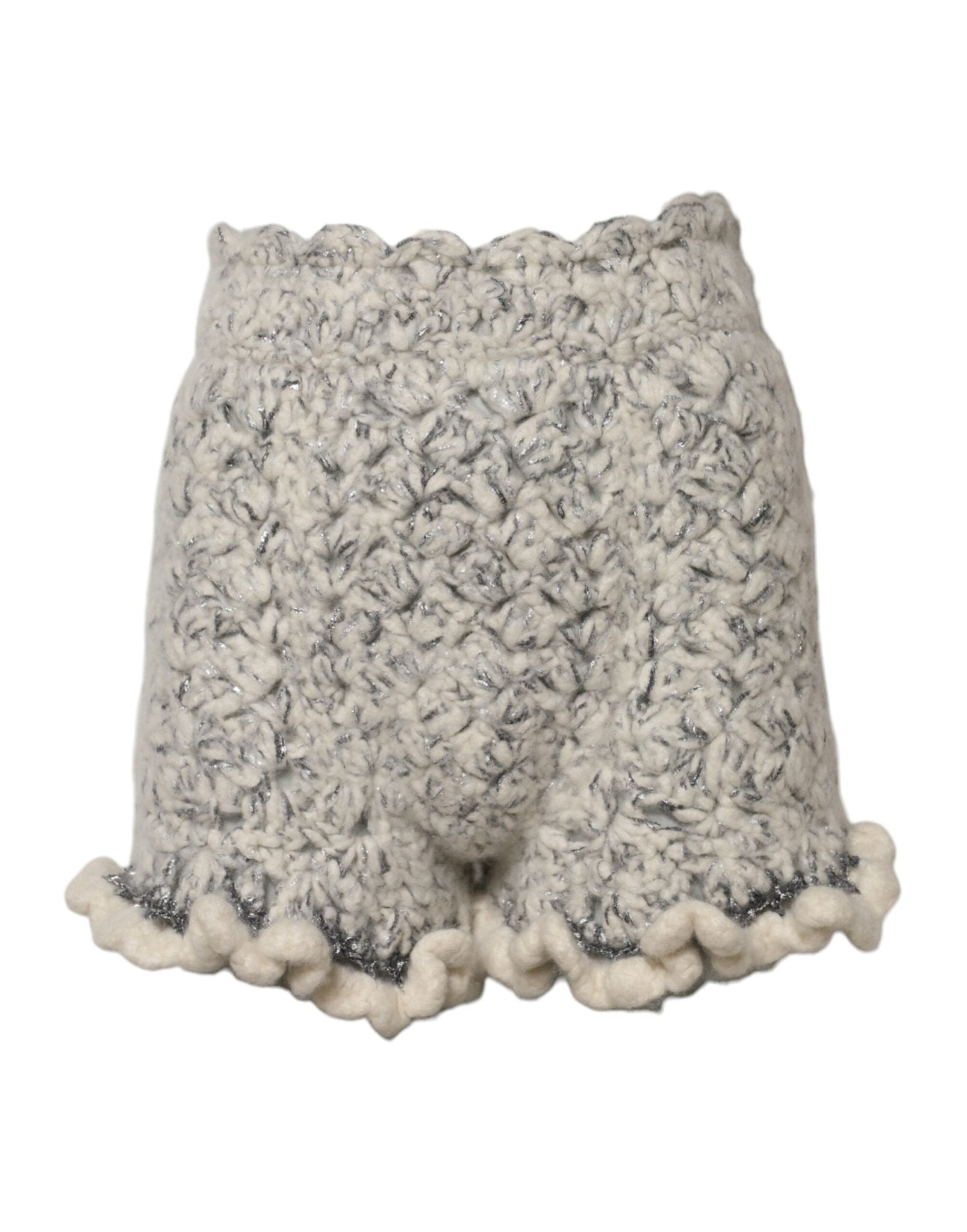 Dolce & Gabbana Metallic Bouclé Knit Cashmere Ruffled Shorts – IT38 | XS par Dolce & Gabbana | Disponible sur Sandy Store ByNet