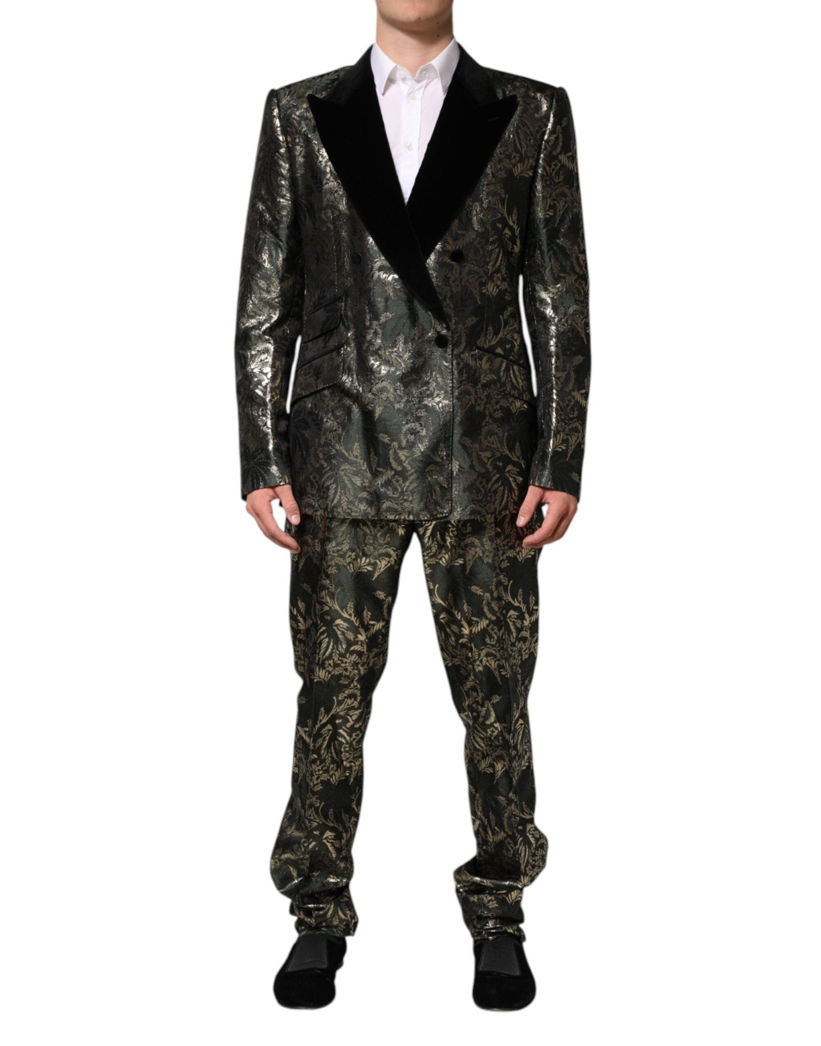 Dolce & Gabbana Metallic Floral Jacquard Silk 2 Piece Suit – IT56 | XXL par Dolce & Gabbana | Disponible sur Sandy Store ByNet