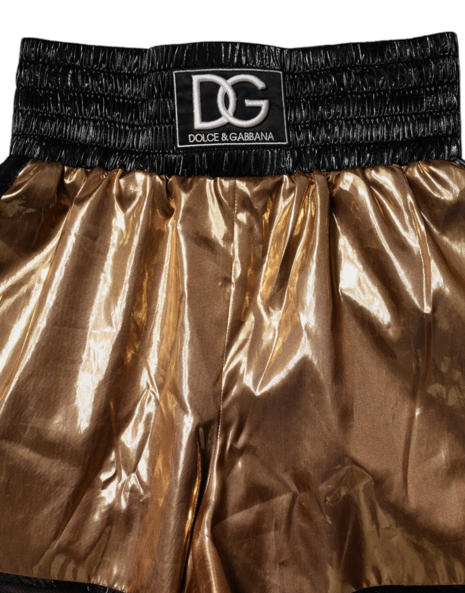 Dolce & Gabbana Metallic Gold High Waist Women Hotpants Short - Sandy Store ByNet