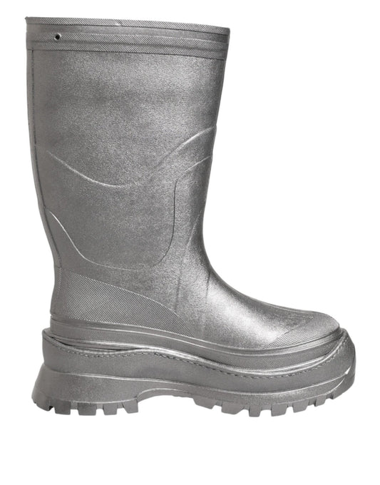 Dolce & Gabbana Metallic Silver Pull On Rain Boots Shoes – EU42/US9 par Dolce & Gabbana | Disponible sur Sandy Store ByNet