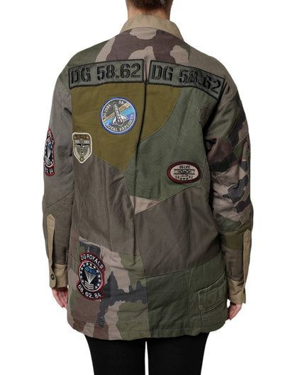 Dolce & Gabbana Military Green Cotton Button Down Jacket - Sandy Store ByNet