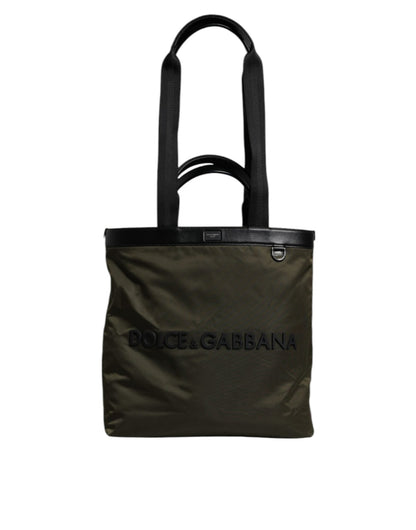 Dolce & Gabbana Military Green Nylon Shoulder Strap Tote Bag - Sandy Store ByNet